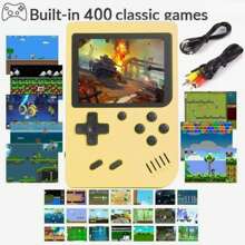 YiYi Handheld Game Console Macaron Mini 400 In 1 Gaming Console Big Screen Handheld Retro Classic Game With 1020 MAh Large Battery Plug And Play Portable Game Console Machine Retro Gaming Machine 1pc(1 Player/2 Player)