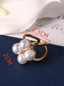 4件套丝巾夹，优雅时尚山茶花和仿珍珠丝巾夹，合金X形波西米亚风丝巾夹，服装配饰