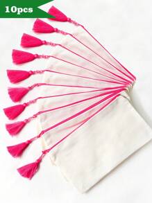 1 PEÇA/5 PEÇAS/10 PEÇAS Nécessaire de Zíper de Lona com Borla, Bolsa para Maquiagem para Viagem, Organizador de Maquiagem, Nécessaire de Lápis, Para Férias, Praia, Banheiro, Coleção de Quarto, Grande Capacidade