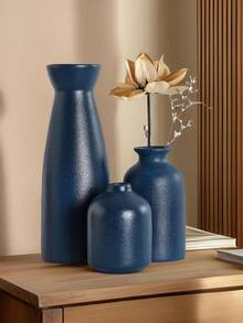 Minimalist Decor, Dried Flower Vase, Modern Dining Table, Living Room Floral Arrangement, Vase Set, Decor, Home Living Room Floral Arrangement, White Vase Decor, Ins Style, High Aesthetic Value, Floral Arrangement, Living Room Decor, Nordic Modern Minimalist Flower Vase, Artificial Flower Arrangement, Home Living Room, Desktop Floral Arrangement Set, Decor - Royal Blue - View 2