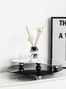 1pc Minimalist INS Style Acrylic Mirror Tray, Asymmetrical Shaped Decor Piece, Photo Prop, Home Decor, Nordic Style, Suitable For Candles, Jewelry, Cosmetics