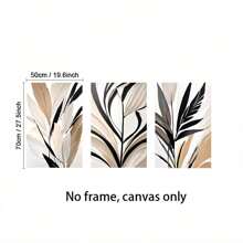 3 Pcs Frameless Posters, 2D Inkjet Printing, Abstract Tropical Plants, Beige Bohemian Style Abstract Wall Art Prints, Neutral Style, Suitable For Living Room, Bedroom, Porch, Restaurant Decoration Painting Posters