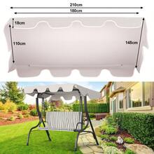 Lospitch 3-Sitzer Gartenschaukel Dachbezug - Universaler Ersatzdach für Schaukel mit UV-Schutz, Anthrazit/Grün/Beige, 210x145cm - Beige 210x145cm - Übersicht 4