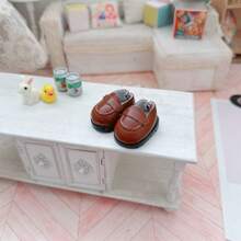 3.8cm Doll Miniature PU Leather Fabric Shoes, 22cm Jointed Doll Parts And Accessories Shoes (Shoes Only)
