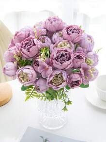 1/3PCS Artificial Peony Flowers Bouquets Hydrangea Ball Chrysanthemum Halloween Valentine's Day Gifts Birthday Party Decorations Wedding Flower Baskets Bride Holding Flowers Home Furnishings Dining Rooms Bedrooms Windowsills Vases For Decorations New Year Decorations Outdoor Gardens Start Of School Season