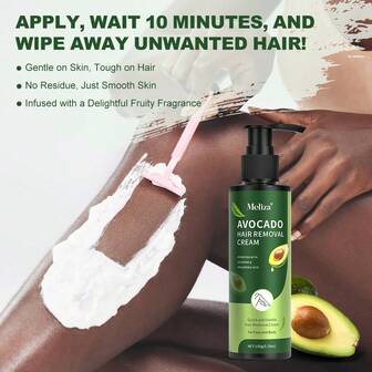 5.29盎司牛油果脱毛膏 - 快速温和，无甲醛面部和身体脱毛，150克，适用于敏感肌肤、正常肤质，脱毛膏 | 温和脱毛 | 牛油果提取物，脱毛膏