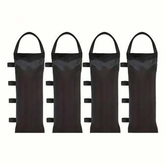 4 stuks robuuste winddichte zandzakken - duurzaam polyester, zwart, voor zonneschermen en picknicks, gewichten voor buitenluifels