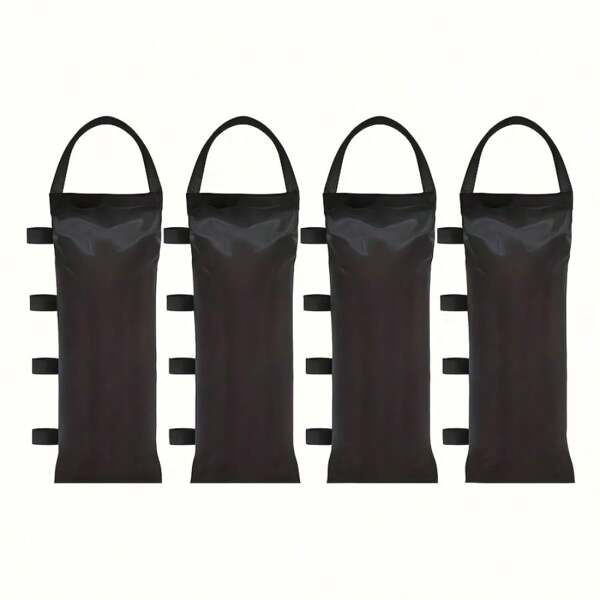 4 Stücke Schwerlast Sandsäcke - aus strapazierfähigem Polyester, schwarz, für Sonnenschutz & Picknicks, Gewichte für Outdoor-Zelte