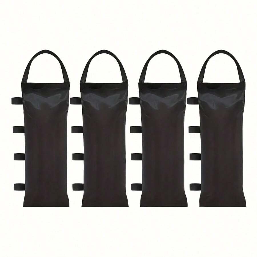 4 Stücke Schwerlast Sandsäcke - aus strapazierfähigem Polyester, schwarz, für Sonnenschutz & Picknicks, Gewichte für Outdoor-Zelte