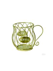 1 pezzo Portaoggetti da tè color oro, supporto decorativo per la casa per snack, caramelle, adatto per ufficio, tavolino da caffè per il soggiorno con articoli preconfezionati come foglie di tè, capsule di caffè, caramelle (non include nessun prodotto alimentare, solo il portaoggetti)