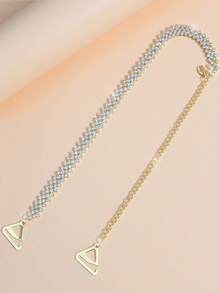 1pc Fashion Minimalist Luxury Rhinestone Diamond Rhombus Strap Chain Shoulder Accessory, Versatile Everyday & Formal Occasion Wear Gift For Women - Women's Shoulder Chain - View 5