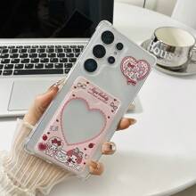 Sanrio Love Melody Card Holder Phone Case/Lanyard Phone Case/Wallet Phone Case/Pink Phone Case Compatible With Galaxy S25, Galaxy S24 Ultra, Galaxy S24 FE, Galaxy S25 Ultra, Galaxy A36, Galaxy A56, Galaxy S23 Ultra, Spark GO 2024, POP8, Spark 20C, Spark 20, Pova 6, Pova 6 PRO 5G, POP9 4G, Spark GO1, Spark GO 2025, Shockproof, Can Hold Student Card, Credit Card, ID Card
