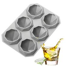 1/3 pezzi di stampo per cubetti di ghiaccio in silicone, stampo a forma di diamante con 6 cavità, adatto per la creazione di gelatine, ideale per bar, pub e per fare cubetti di ghiaccio per il vino