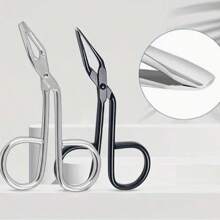 1/2PCS Alloy Curved Eyebrow Tweezers, Scissors And Tweezers Facial Hair Eyebrow Removal Tool, Suitable For Both Men And Women