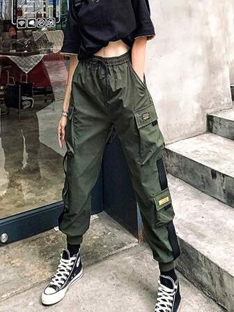 Kvinnors Outdoor Cargo Pants Airborne Functional Streetwear Haremsbyxor med flera fickor