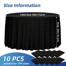 Tomnk 10pcs Round Table Cloths 90/120 Inch - Circle Bulk Linen Polyester Fabric Washable Table Cloth Cover For Wedding Reception Banquet Birthday Party Buffet Restaurant, Outdoor Deocr