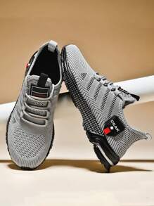 Men's Plus Size Casual Breathable Sports Running Shoes, Outdoor Fashion Solid Color Light-Weight Training Sneakers