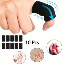10 piezas de mangas de compresión elásticas para los dedos, de material de nailon, soporte y protección para deportes y lesiones, adecuadas para baloncesto y voleibol. Adecuado para deportes y ejercicio, regalo perfecto, equipo de soporte deportivo | Soporte para pulgares | Mangas cosidas
