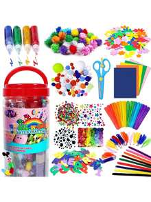 工艺品用品 - 适合4、5、6、7、8、9岁女孩的工艺品（含管道清洁器）、工艺品用冰棒棍、闪光胶棒和荧光眼、儿童生日礼物 缝纫机、儿童闪光胶、针织机套装、儿童DIY套装、工艺套装>儿童、14岁女孩、儿童工艺品、缝纫机、儿童工艺品、儿童工艺品、工艺套装、儿童工艺品 - 彩色 - 查看 11