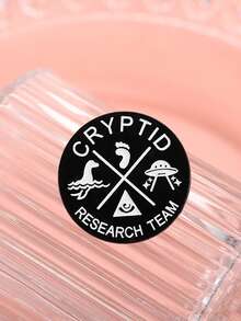 Cryptid Research Team Badge Bigfoot Alien Ness Monsters-Enamel Pin Creative Backpack Decoration - Black - View 10