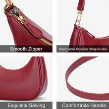 Shoulder Bag For Women Small Purse Cute Clutch Hobo Handbag  Crescent Bag - Red - View 4