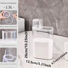 1pc Liquid Detergent And Fabric Softener Dispenser - Laundry Room Storage Box, Laundry Soap Dispenser Bottle, Bathroom Organizer, Bathroom Storage Jar
