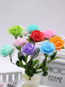 144 pièces Bouquet de roses en mousse artificielles mini pour mariage, décoration florale, scrapbooking, fleurs fausses, couronne, artisanat DIY, cadeaux, Saint-Valentin, anniversaire, remise de diplôme. Mini roses multicolores en PE, bouquet de fleurs en mousse artificielles
