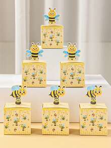 24个黄色蜜蜂糖果盒、礼品盒、蜜蜂主题派对回礼盒、零食盒、糖果袋、零食袋、巧克力饼干烘焙盒、性别揭晓派对装饰、婚礼派对用品、新娘送礼会装饰、蜜蜂主题生日派对装饰、节日派对用品、节日礼物、春季派对装饰