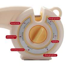 1pc 6-Head Rotary Knife Sharpener With Adjustable Sharpening Angle, Tungsten Steel & Ceramic Kitchen Knife Sharpener - Multicolor - View 6