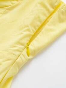 休闲简约奶油黄色束腰吊带背心 - 黃色 - 查看 4