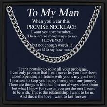 To My Man Promise Necklace Link Chain Necklace,Card&Box - Promise Necklace - View 8