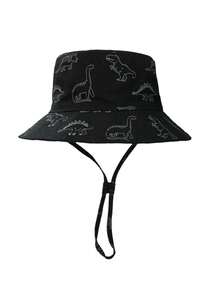 1pc Kids Cartoon Dinosaur Printed Bucket Hat, Large Brim, Baby Sun Protection Bucket Hat, Spring/Summer - Royal Blue - View 11