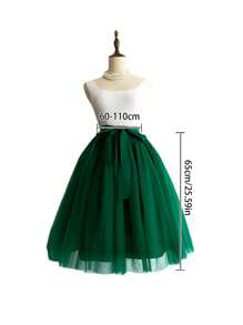 1 bucată Fusta colorată din tul, Fustă scurtă pentru jupon pentru adulți, Fusta sub formă de plasă umflată pe jumătate, Rochie de prințesă, Fusta pentru decorarea costumelor de petrecere, Accesoriu Cosplay, Multi-sezon