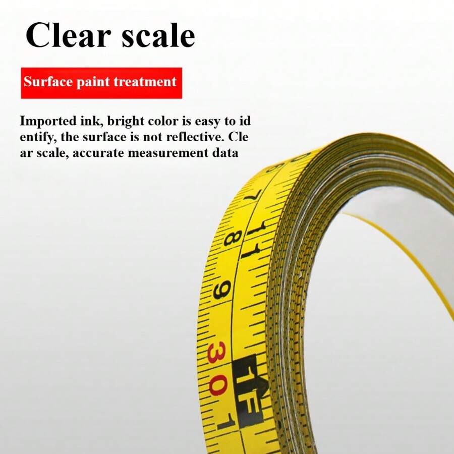 [Thick & Durable + High Precision] 3 Meters, 5m Tape Measure & 1m, 2m Steel Adhesive Measuring Tape, Dual Inch/Metric Scale, Woodworking, Electrician Tools, Rubber Anti-Drop Shell + Strong Adhesive, Workbench, Saw Table, Drawing Table Portable Measuring Kit