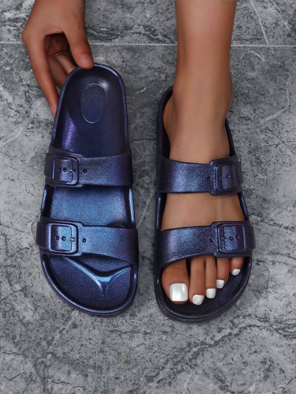 Damen modische EVA-Pantoletten, bequeme Lässig Outdoor-Sandalen, leichte weiche Farbverlauf-farbene Strandschuhe, geeignet für Indoor- und Outdoor-Sport