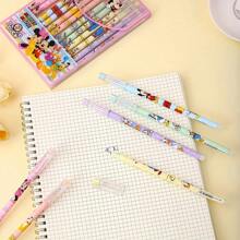 Sanrio 1pc 12pcs Erasable Gel Pen, 0.5mm Midpoint, Lightweight Plastic, Various Cartoon Designs, Including Mickey Mouse Design, Suitable For School And Office Stationery Back To School