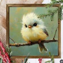 1 Unique Modern Bird Art Wooden Sign On A Tree Branch, 8x8 Inches | Framed Farmhouse Style Wall Decoration, Suitable For Bathrooms, Gardens, Cafes, Bars, Offices - Ideal Holiday Gift, Holiday Wall Decoration | Whimsical Artwork | Wooden Frame Sign, Bird Decoration