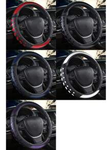 1 Stück stilvoller Kunstleder Lenkradabdeckung mit Herzmustern in Rot und Schwarz - passend für alle Autos, ganzjährig, Sport-Innen-Zubehör, süß, Kraftfahrzeug Innen-Bedarf