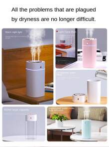 1. A 600 Ml Portable Ultrasonic Humidifier With 3 Spray Nozzles For Vehicles, Can Add Essential Oils (Requires Purchase), 7-Color Night Lights, Silent Operation, Automatically Shuts Off When Water Is Low, Suitable For Bedrooms And Hotels, Travel, Vehicles, Yoga And Self-Relaxation, Valentine's Day Gift, Christmas Gift