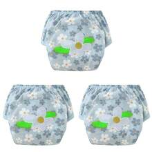3 件套可爱儿童可重复使用训练内裤，男孩和女孩如厕训练裤，防水透气 - 彩色 - 查看 15