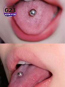1 pieza Piercing de lengua de aleación de titanio de grado implantable G23 F136 con rosca interna, joyería de perforación para uso diario tanto para hombres como para mujeres