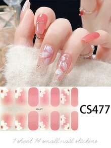 14 Pcs Nail Stickers, Glitter Design Butterfly Flower Heart, Full Wrap Nail Art Stickers, Colorful Nail Polish Nail Stickers, Salon Nail Art Nail Art Set For Women - Follow Your Heart - View 8