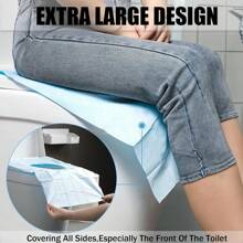 10 Pack Disposable Toilet Seat Covers XL 16x24 Inch - Portable Travel Toilet Liners For Public Use, Hotel, Hospital, Camping | Blue (50 Sheets)