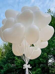 10pcs-200pcs White, Red, Pink, Blue 10-Inch Heart-Shaped Latex Balloons, Suitable For Birthday Party Decor, Valentine's Day Decor, Proposing To Loved One, Engagement Decor, Wedding Decor, Room Decor, Outdoor Photo Prop