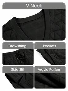 Fisoew Women's Argyle 2 Piece Outfit - Short Sleeve V Neck Top & Mini Skirt Set, Y2K Preppy Casual Lounge Set | Matching Sets Coords Outfits - 黑色 - 查看 5