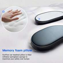 YITUMU Memory Foam Car Neck Pillow For Drivers - Adjustable U-Shaped Headrest With Cervical Support, Comfortable Side Sleeping Pillow For Long Distance Driving, Car Seat Accessories