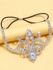 1pc Summer Beach Sexy Elastic Rope Rhinestone Leg Chain, Geometric Shaped Leg Jewelry, Body Chain Leg Chain, European And American Style - Multicolor - View 3