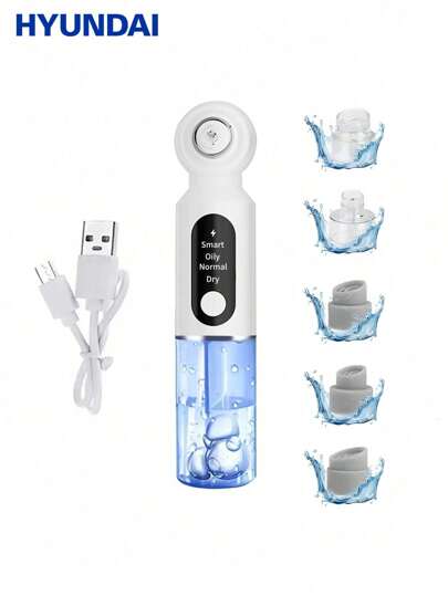 HYUNDAI Electric Pore Vacuum Blackhead Remover USB Rechargeable Facial Pore Extractor Tools Blackhead Remover Vacuum Kit Cleaner