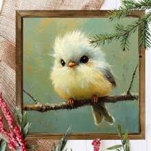 1 Unique Modern Bird Art Wooden Sign On A Tree Branch, 8x8 Inches | Framed Farmhouse Style Wall Decoration, Suitable For Bathrooms, Gardens, Cafes, Bars, Offices - Ideal Holiday Gift, Holiday Wall Decoration | Whimsical Artwork | Wooden Frame Sign, Bird Decoration