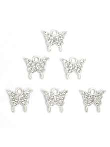 Modischer kristalliner Strass-Schmetterling Legierung Anhänger, tier-geformtes DIY Schmuckzubehör für Halskette, Armband, Ohrringe, Schlüsselanhänger